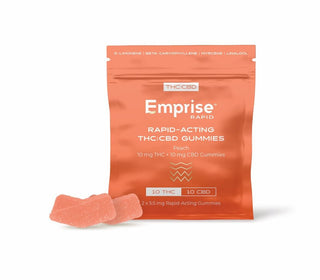 Emprise Rapid Peach 10 mg THC - 10 mg CBD Gummies
